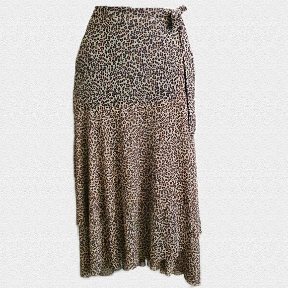 Sportsgirl Skirts Nwt Wrap Leopard Print Midi Skirt Size 4 Poshmark